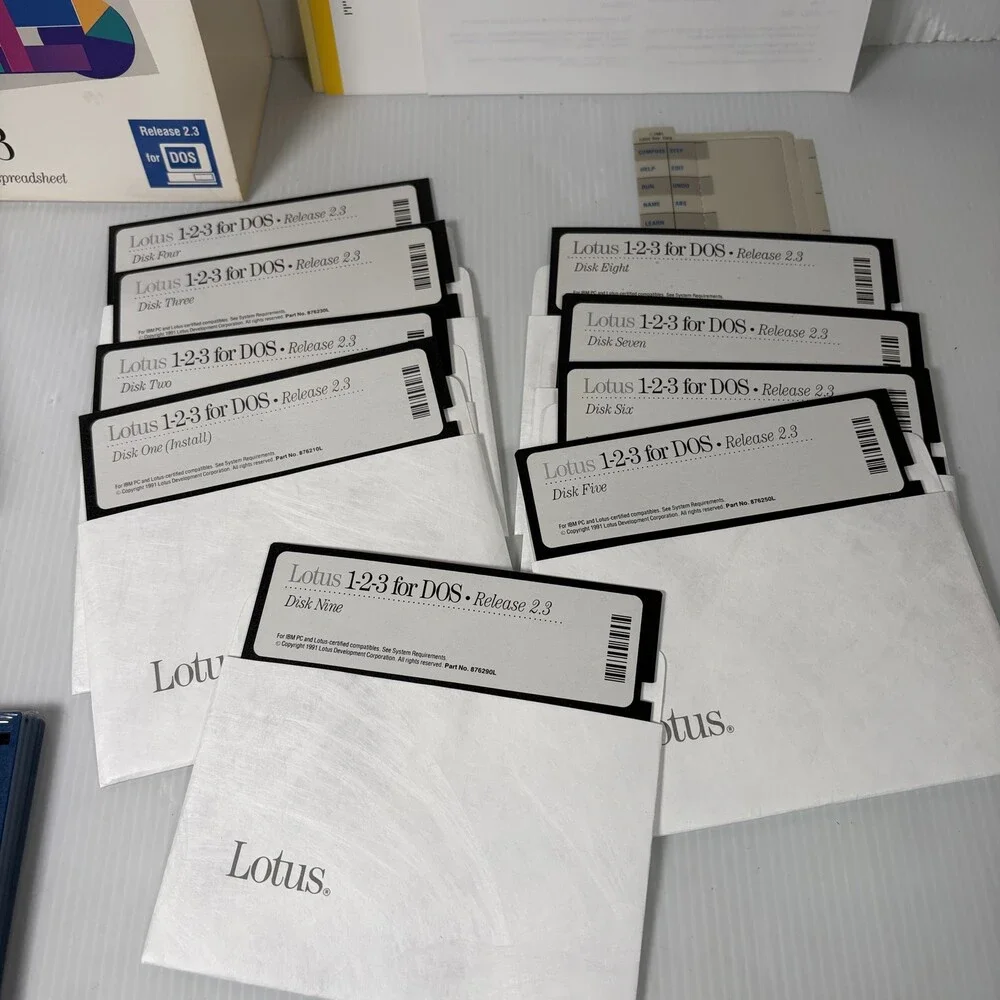 Vintage Lotus 1-2-3 for DOS Release 2.3 Spreadsheet Software